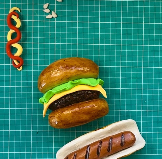 3D Flatback Burger/ Hotdog Tumbler Pieces PREORDER