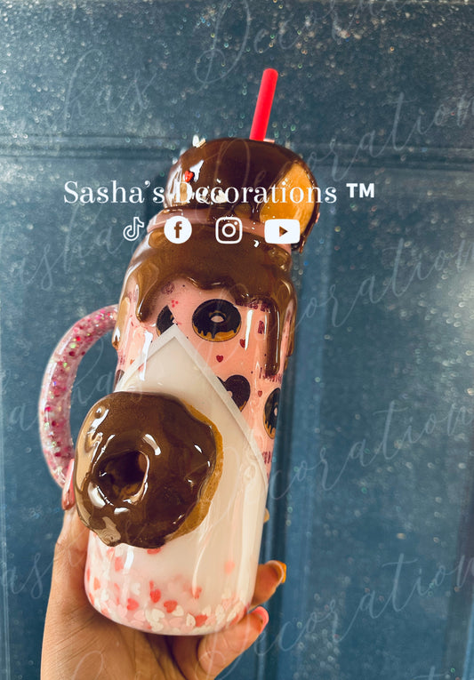 Love Chocolate Donut John 4:16 Snow Globe Tumbler Cup