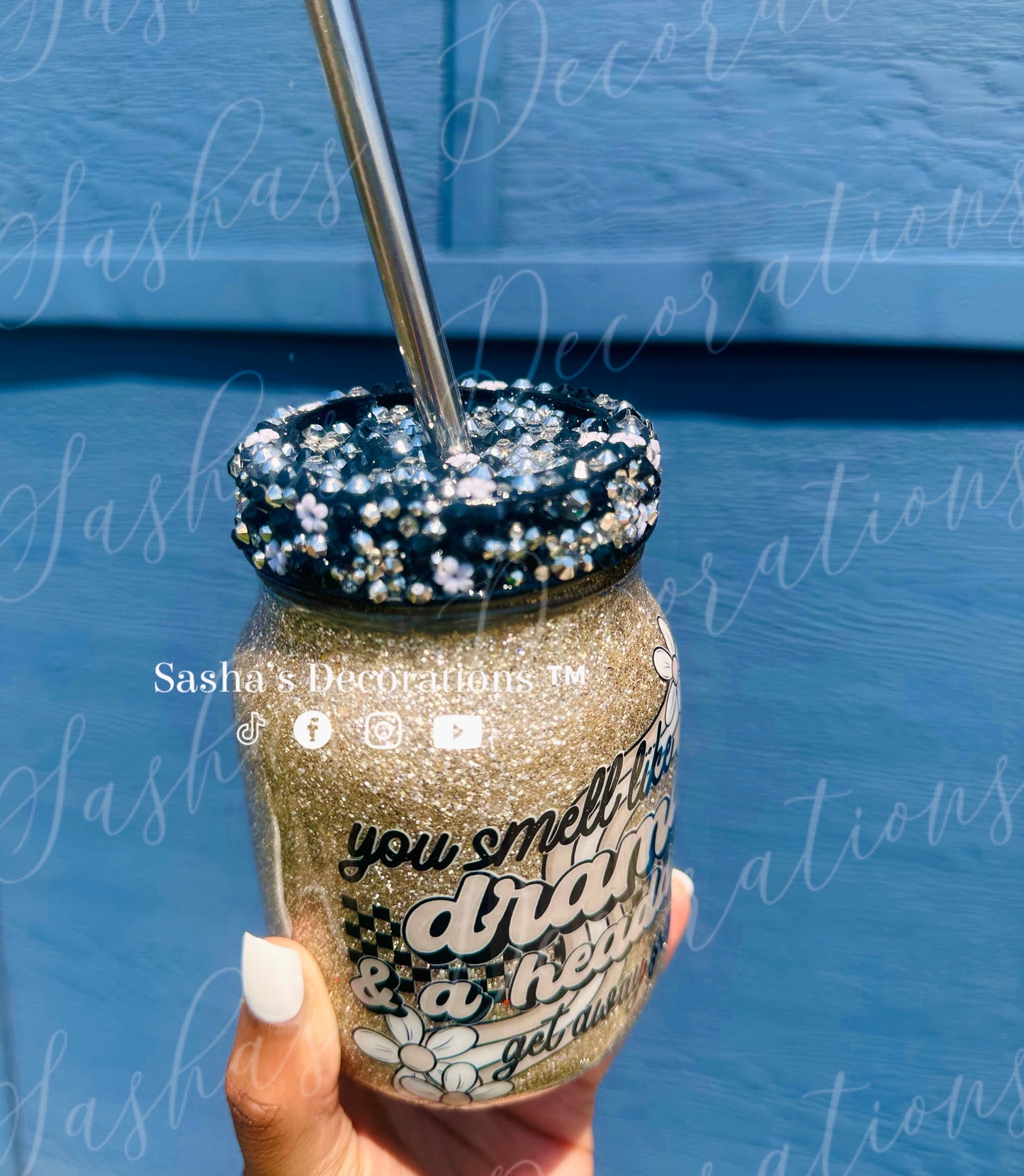 Drama Free Glass Jar Cup