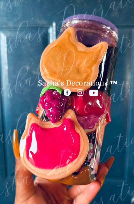 Kitty Peanut Butter & Jelly 3D Snow Globe Tumbler Cup