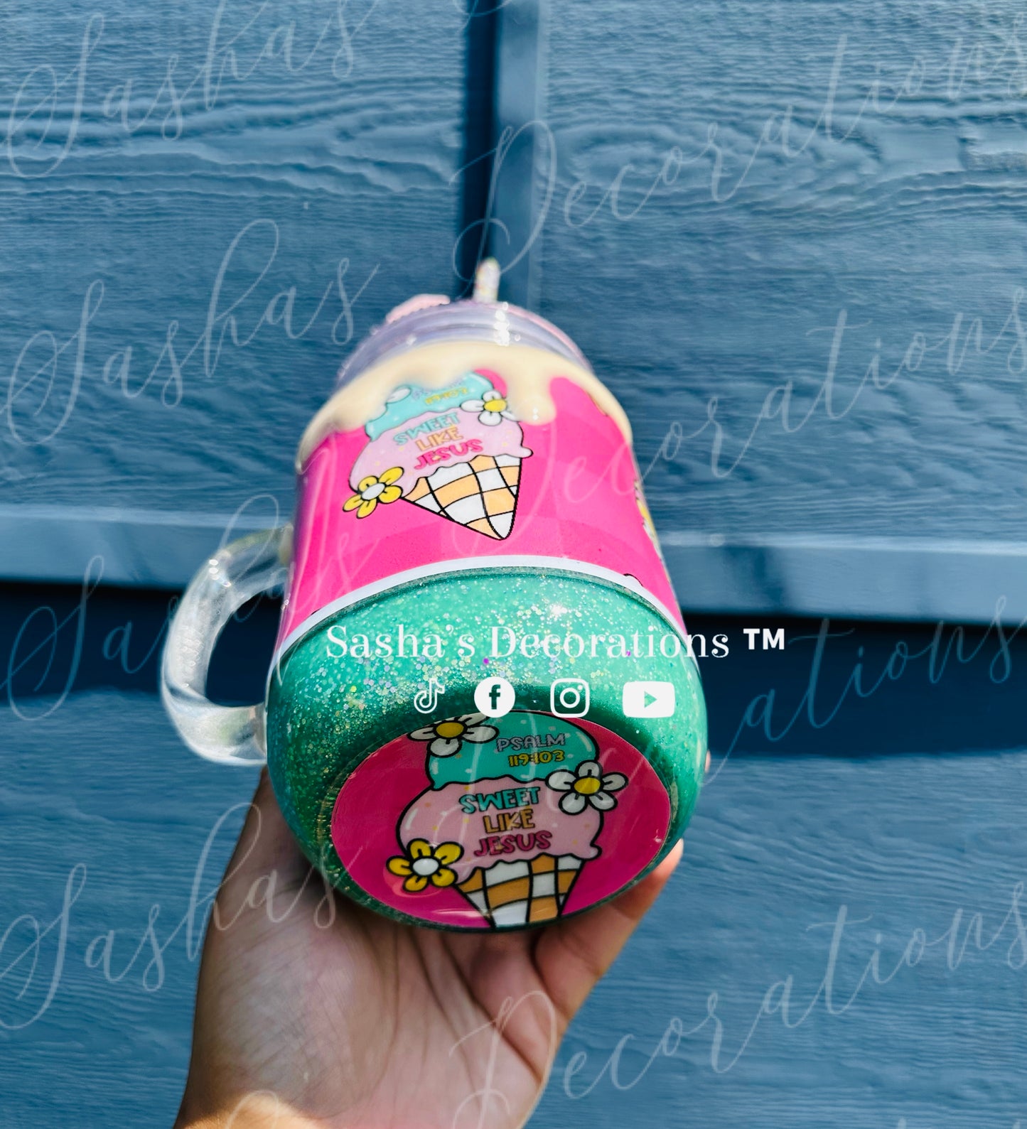3D Sweet Like Jesus Ice Cream Mug Snow Globe Tumbler Cup