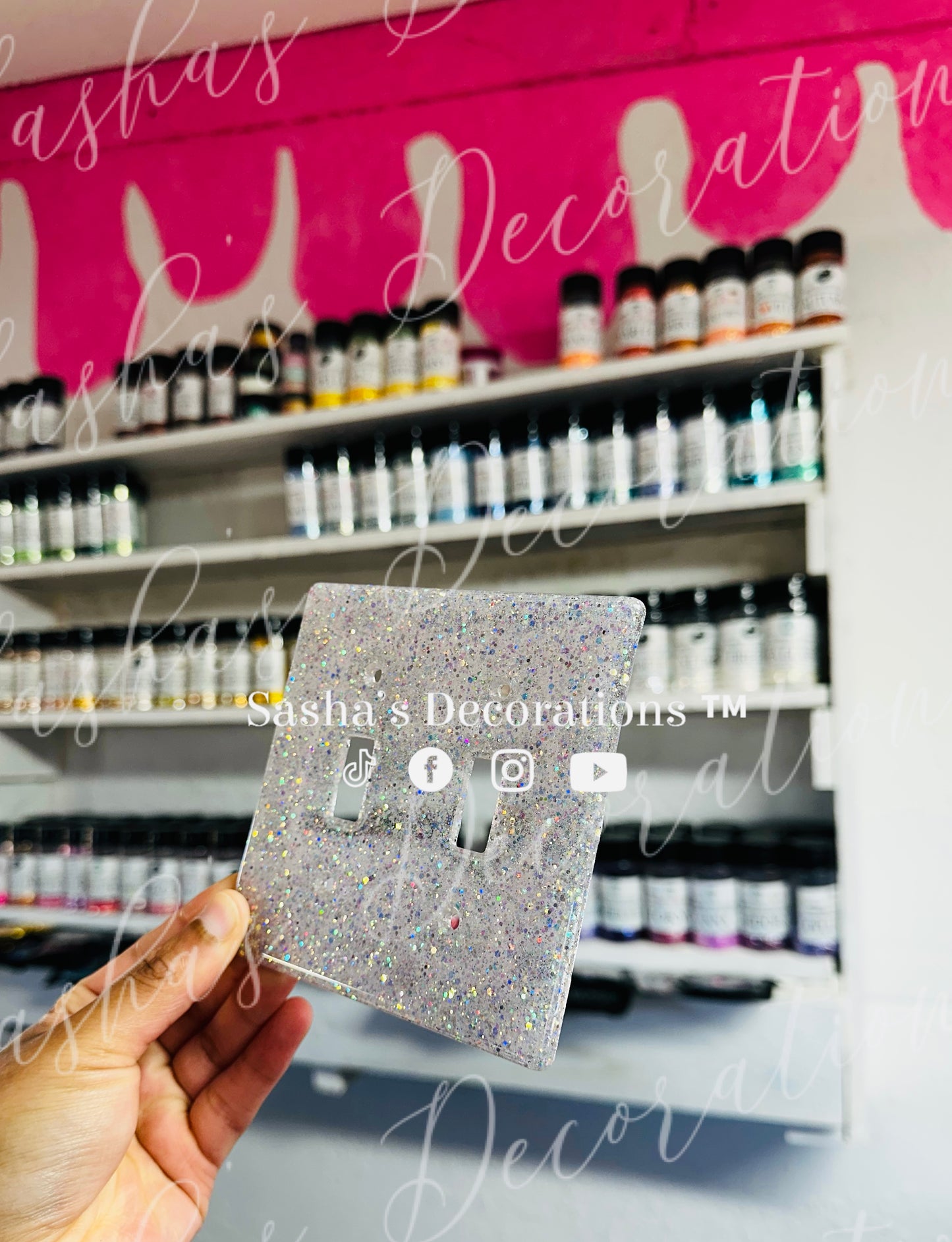 Silver glitter Outlet/ Switch Cover PREORDER