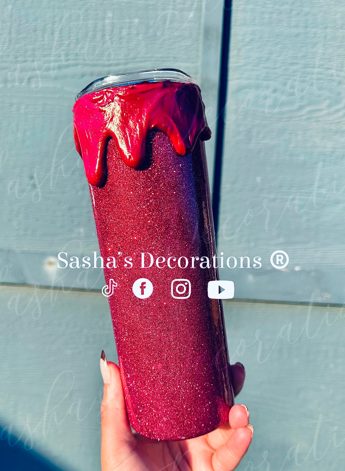 Faux Grapes 3D Glitter Tumbler Cup