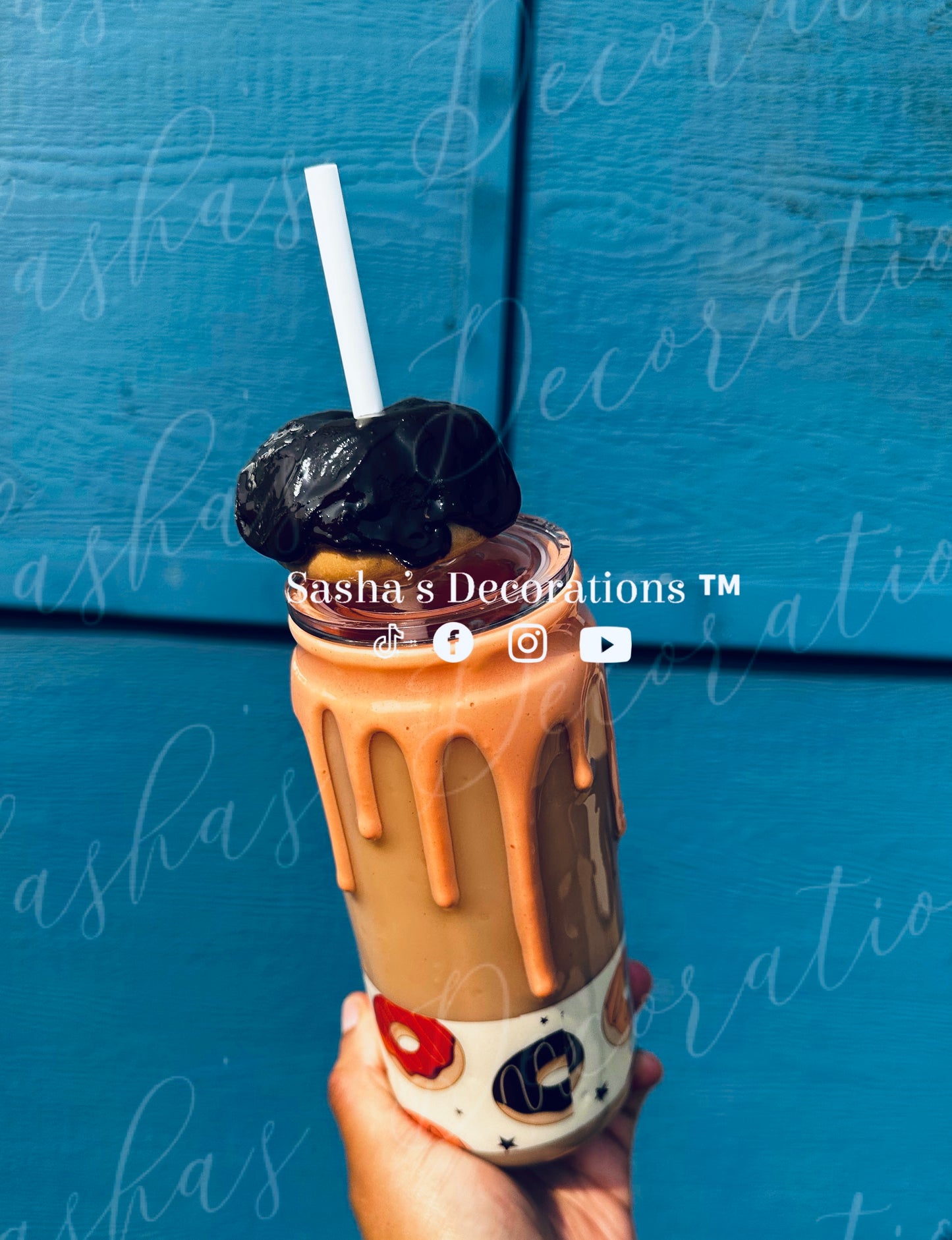 Chocolate 3D Donut Snow Globe Tumbler Cup