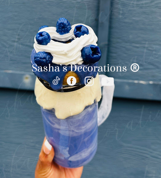 Blueberry Donut Snow Globe Cup