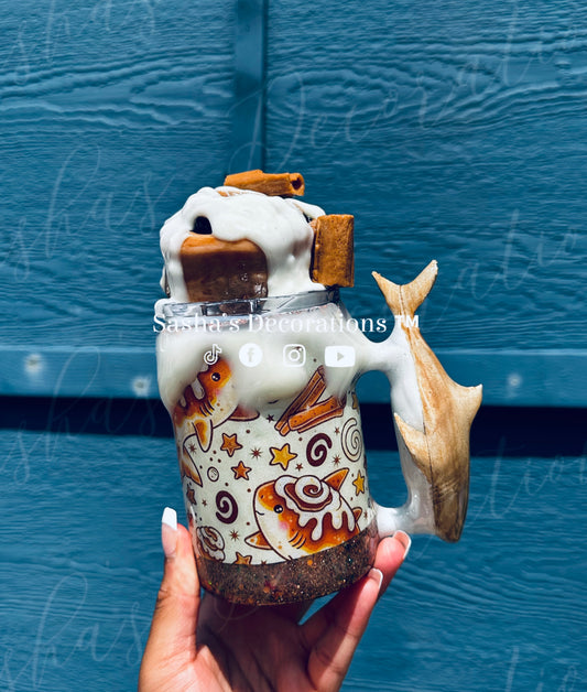 Cinnamon Roll Shark Tumbler Cup