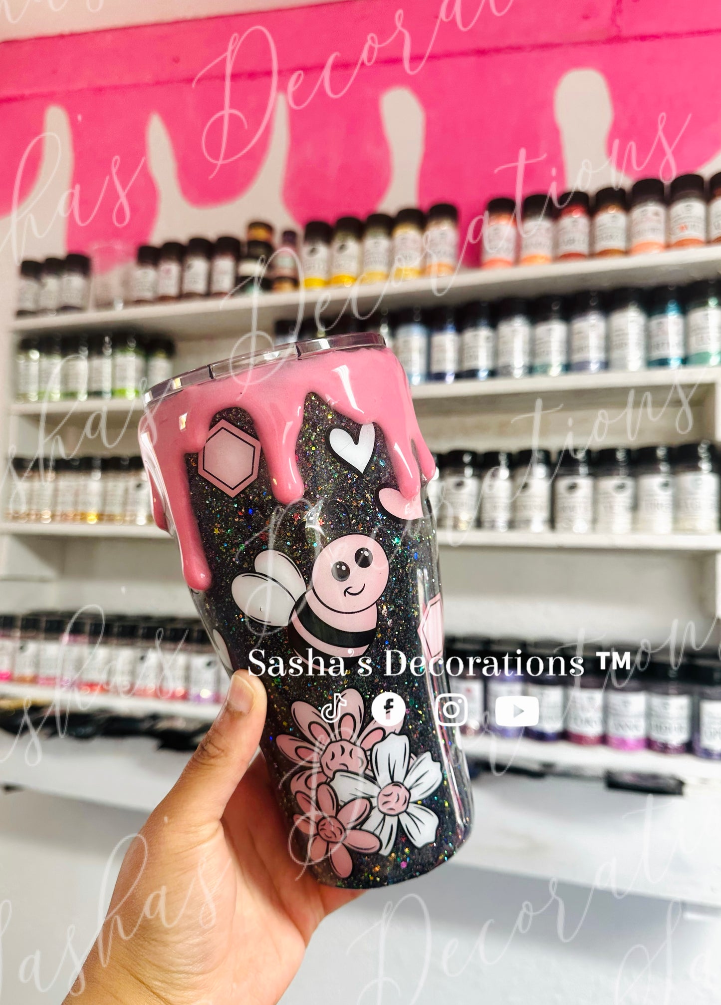 Pink Bee Tumbler Cup