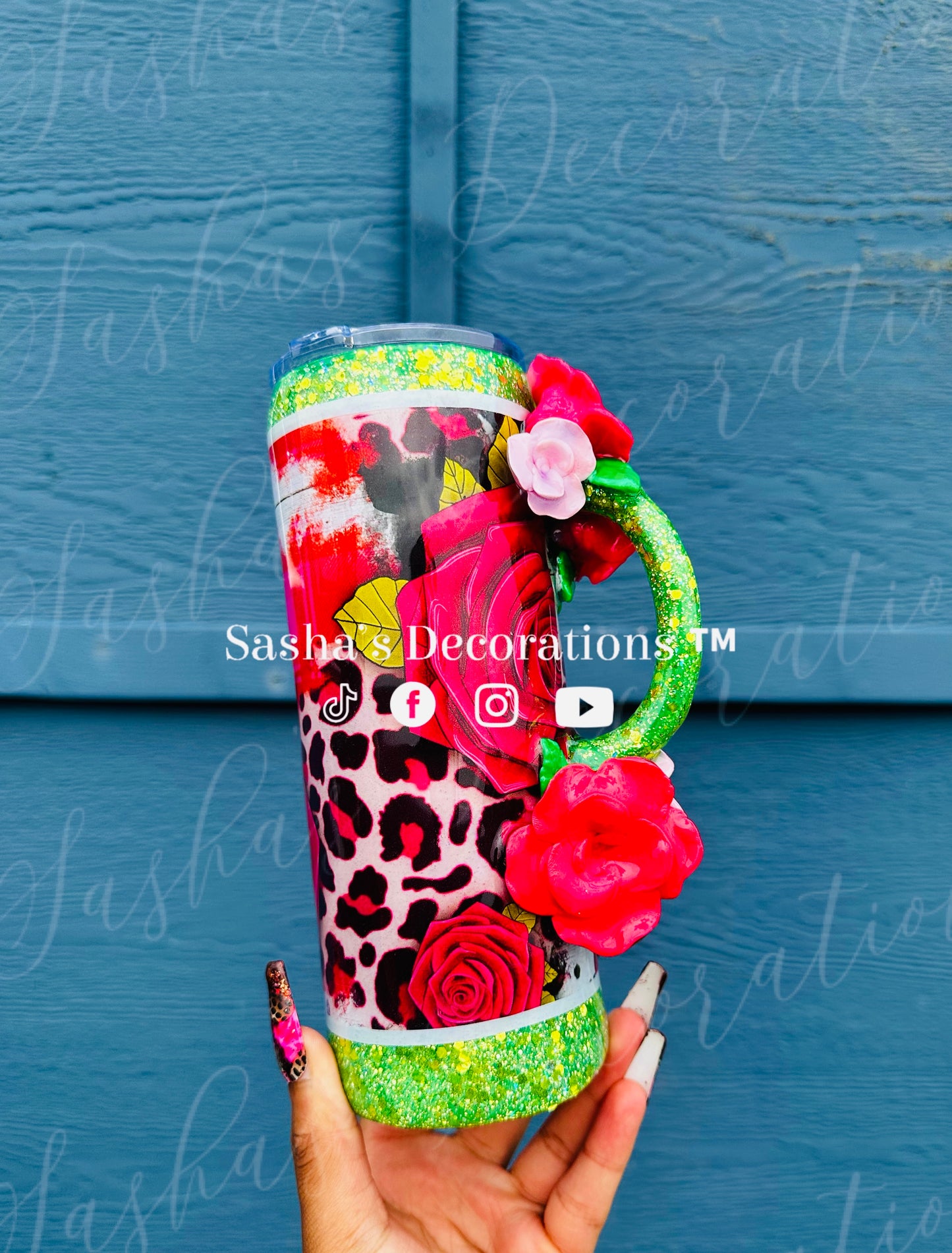 Multi- Animal 3D Floral Handle Tumbler Cup