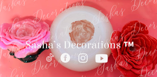 Large Rose Mold w/ Leaves PREORDER (additional straw hole option)