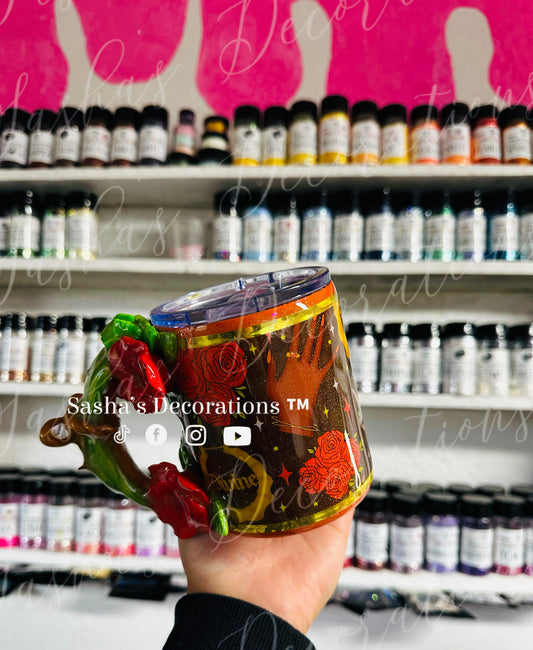 Floral Gold Divine Jewelry Tumbler Mug
