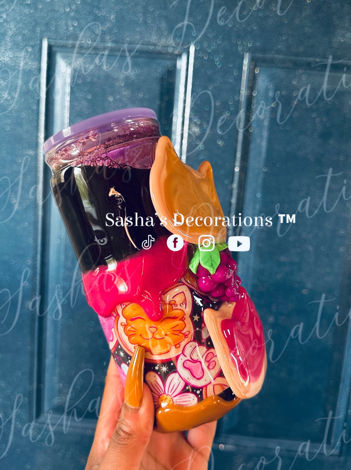 Kitty Peanut Butter & Jelly 3D Snow Globe Tumbler Cup
