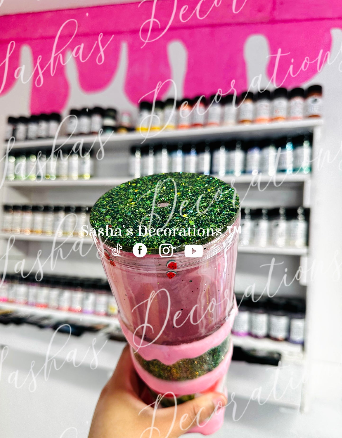 Valentine’s Watermelon Snow Globe Tumbler Cup