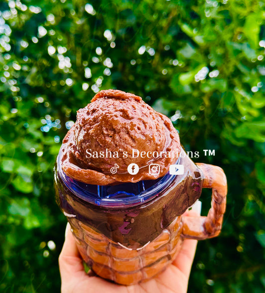 Hand sculpted 3D ice cream waffle tumbler cup mug