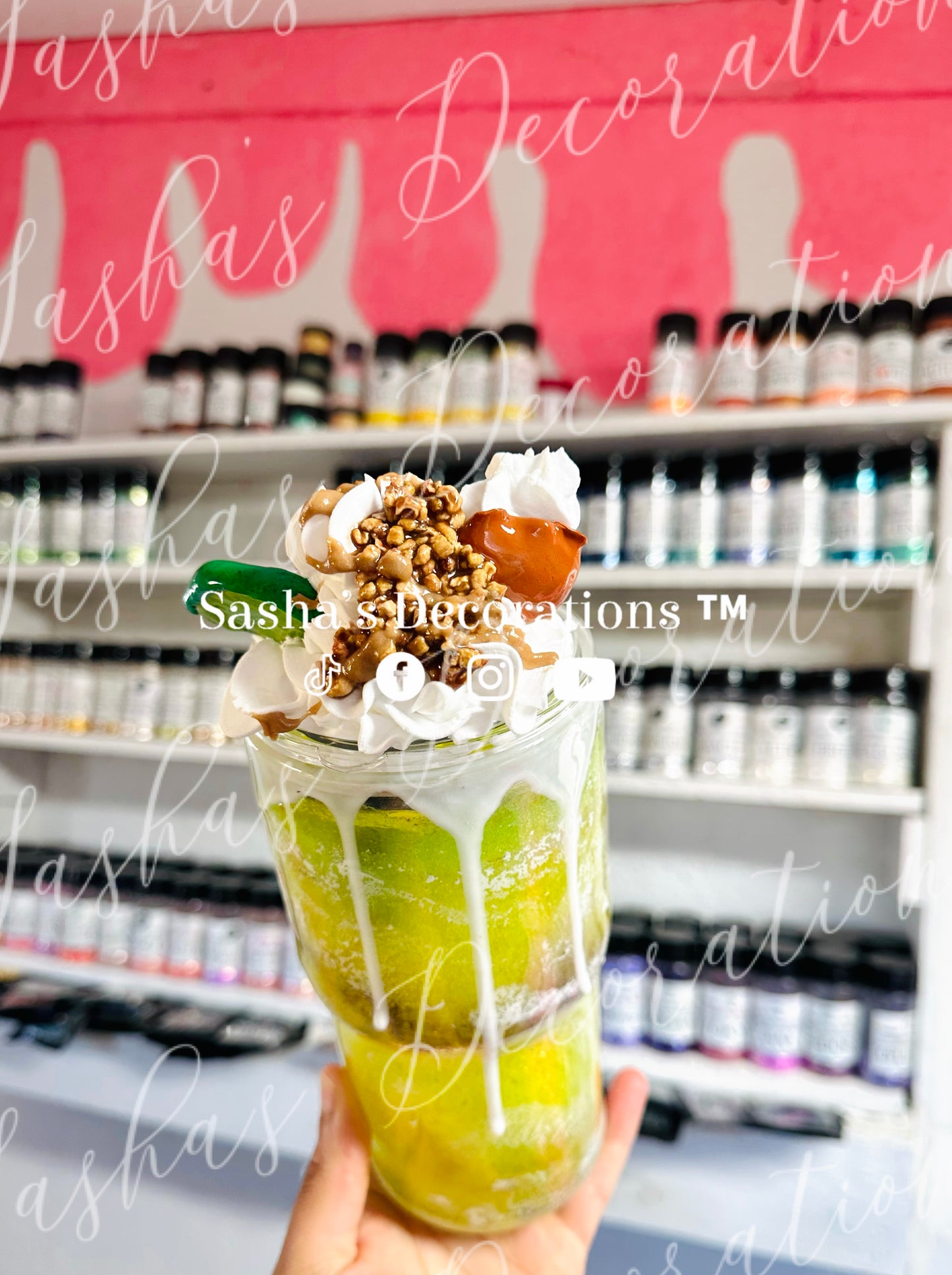 Faux Key Lime Pie Slushie Snow Globe Tumbler