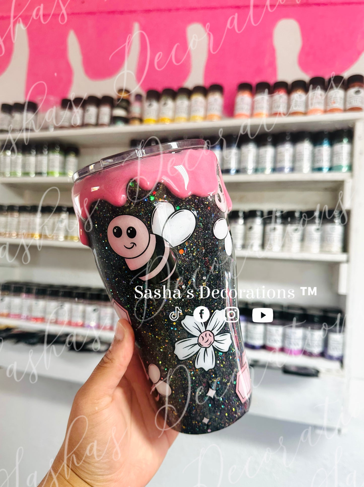 Pink Bee Tumbler Cup