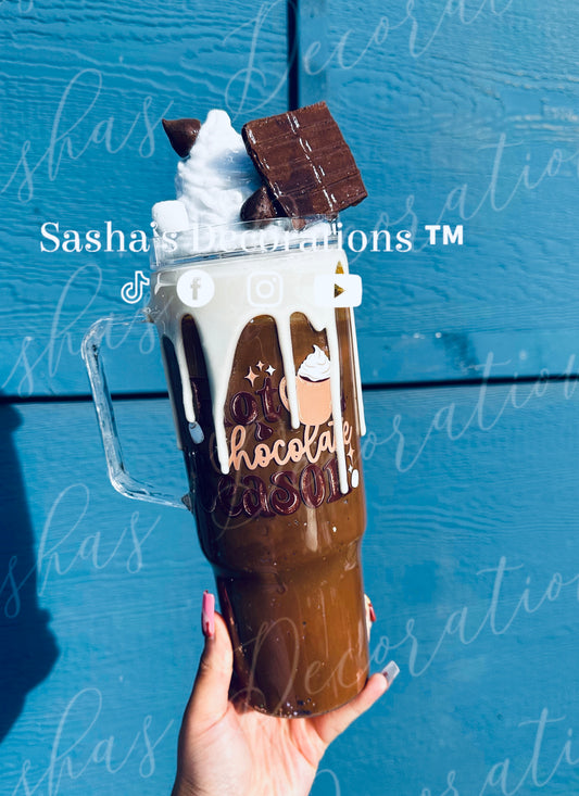 Hot Chocolate 40 oz Snow Globe Tumbler Cup