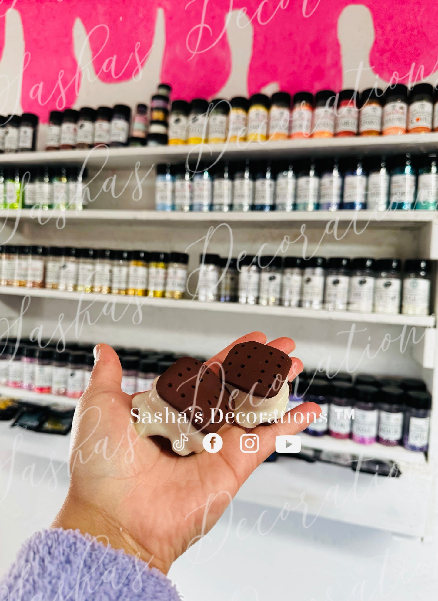 Melting Ice Cream Sandwich Clay Topper Pieces (Set of 2) PREORDER