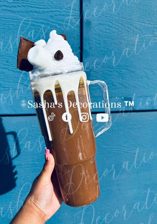 Hot Chocolate 40 oz Snow Globe Tumbler Cup