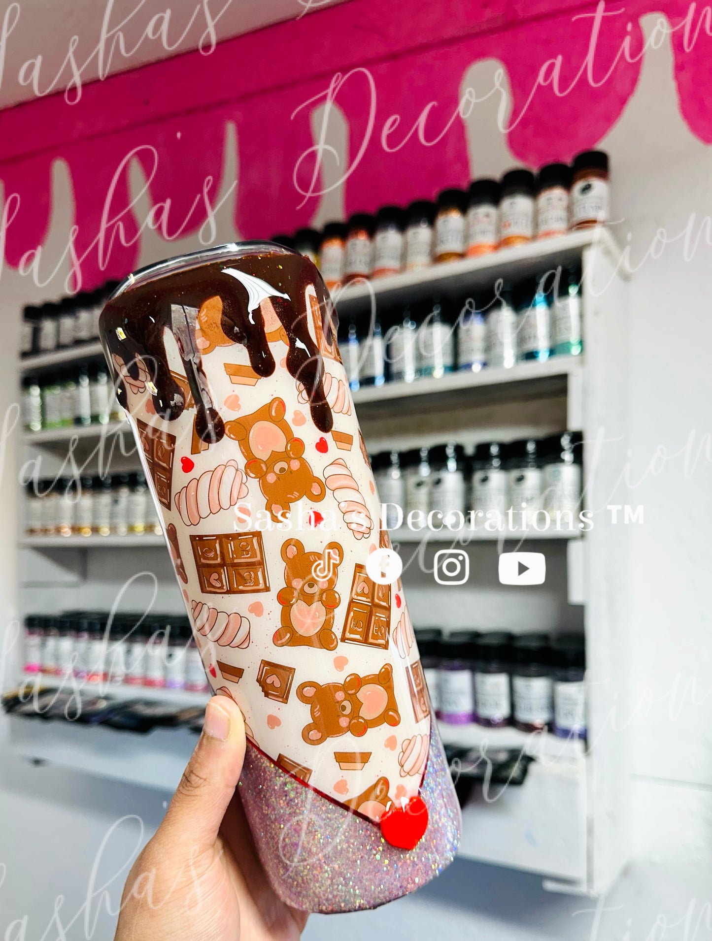 Valentine’s XOXO Chocolate Bear Tumbler Cup