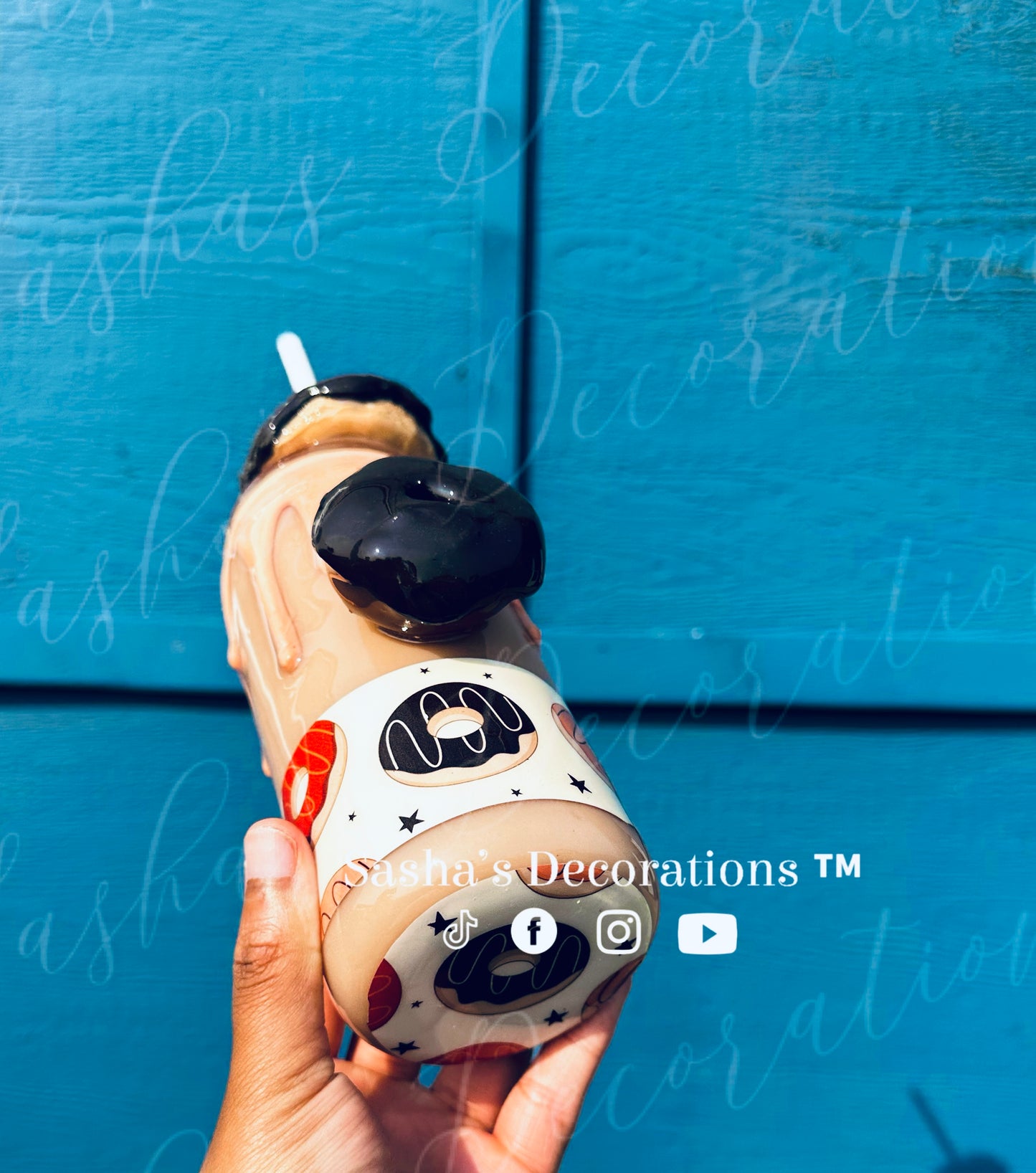 Chocolate 3D Donut Snow Globe Tumbler Cup
