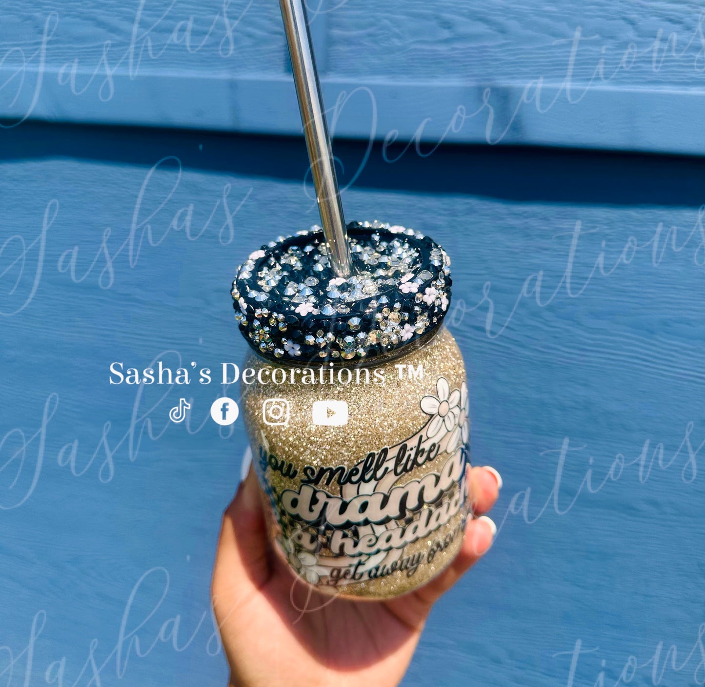 Drama Free Glass Jar Cup