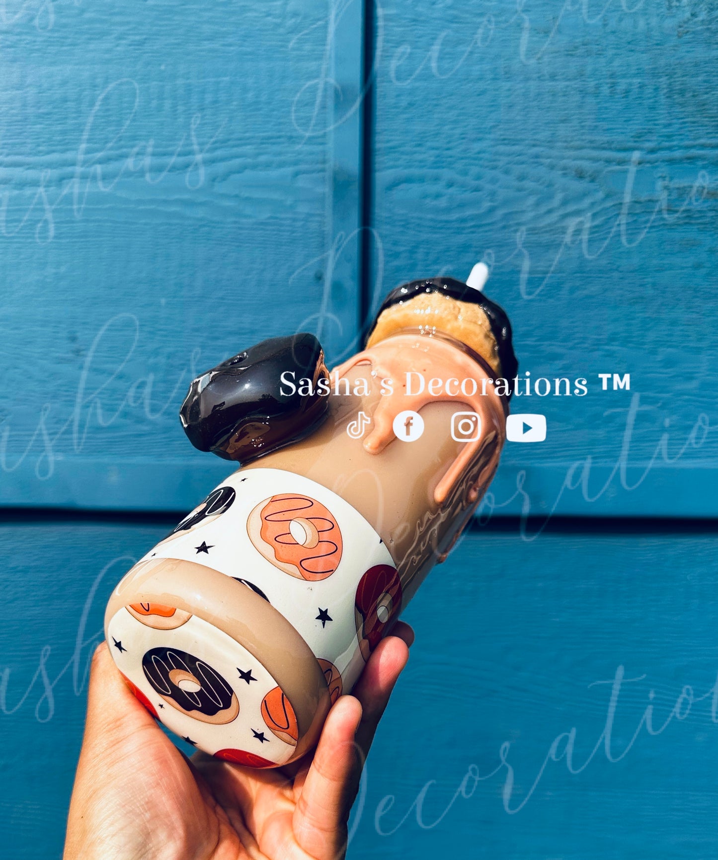 Chocolate 3D Donut Snow Globe Tumbler Cup