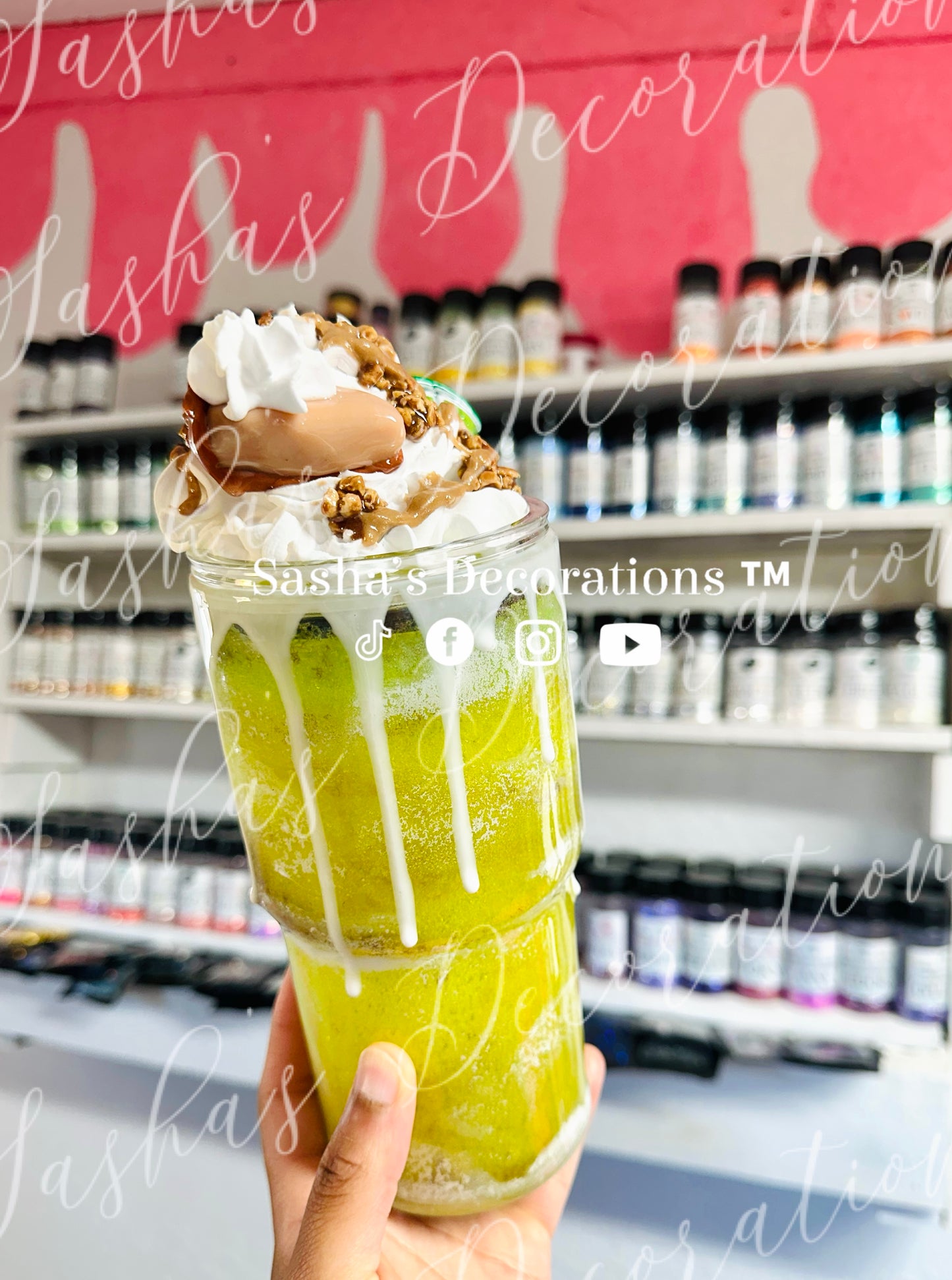 Faux Key Lime Pie Slushie Snow Globe Tumbler