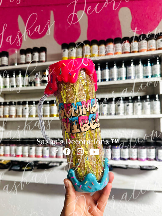 Summer Vibes Ice Cream Snow Globe Tumbler Cup