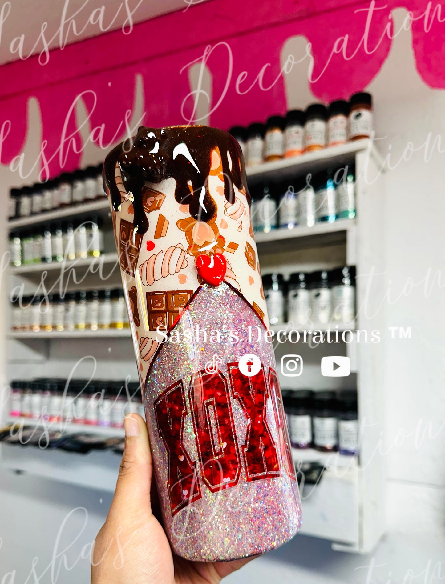 Valentine’s XOXO Chocolate Bear Tumbler Cup