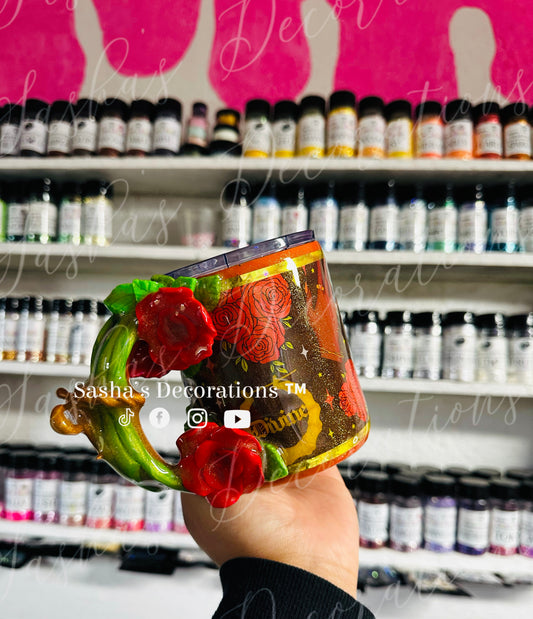 Floral Gold Divine Jewelry Tumbler Mug