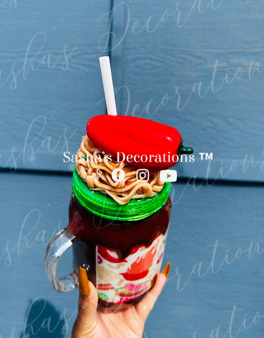 Spicy Noodles Snow Globe Tumbler Cup