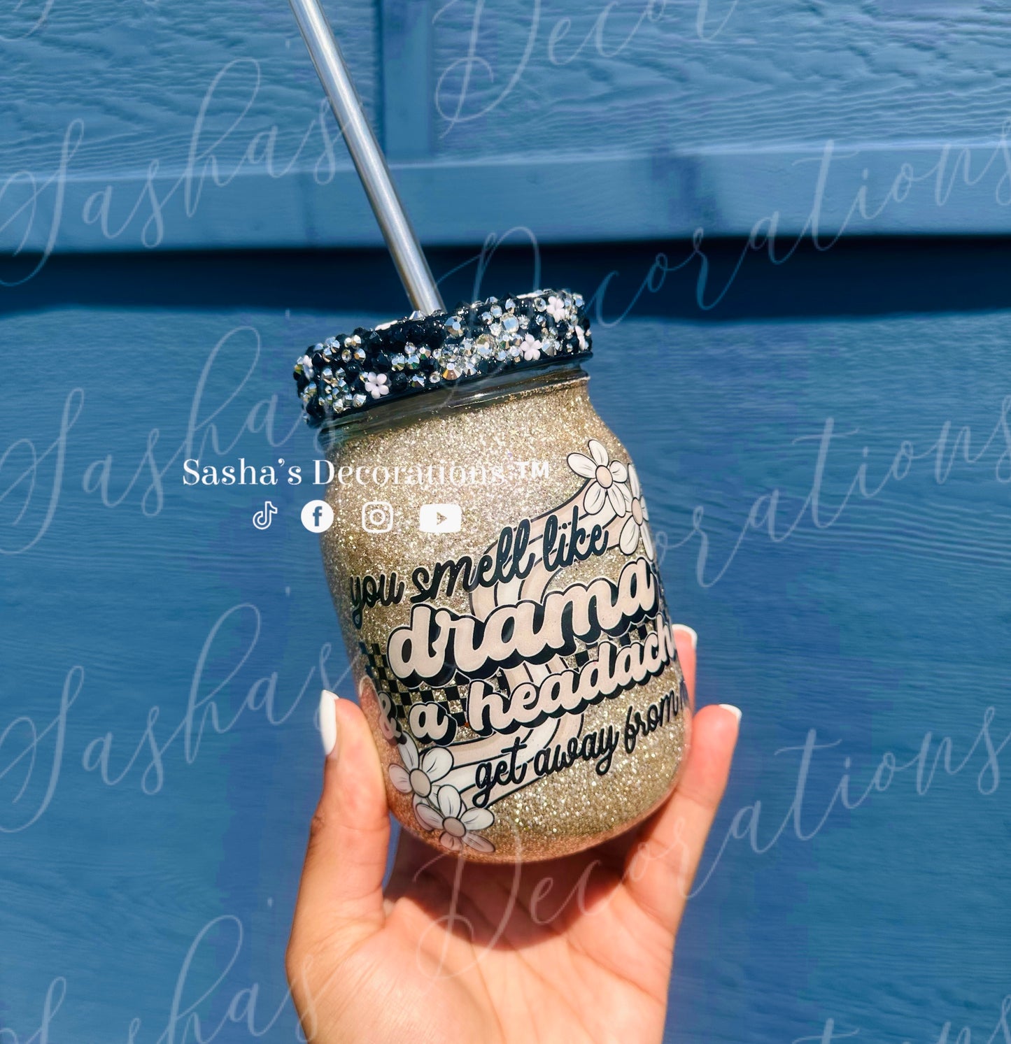 Drama Free Glass Jar Cup