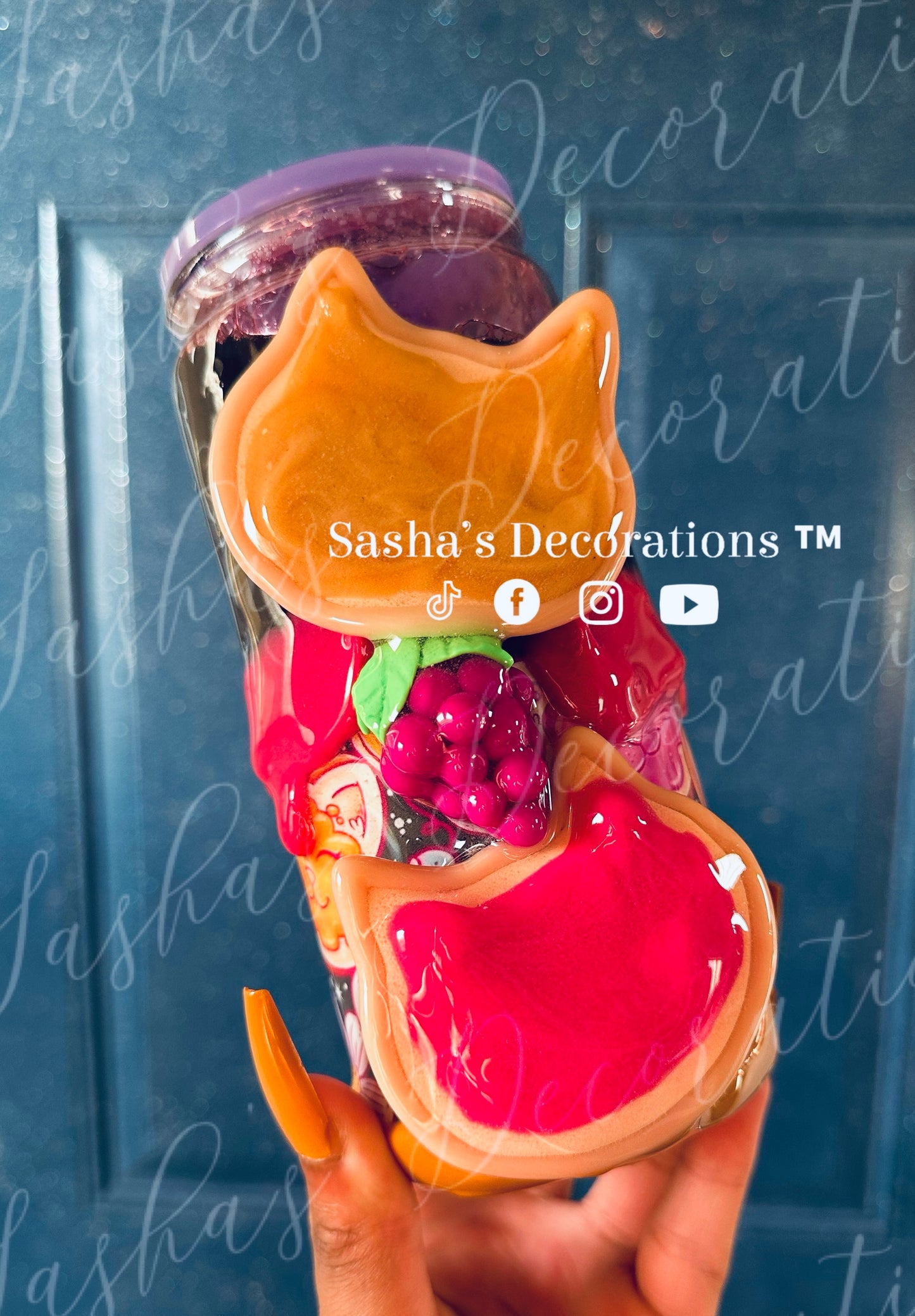 Kitty Peanut Butter & Jelly 3D Snow Globe Tumbler Cup