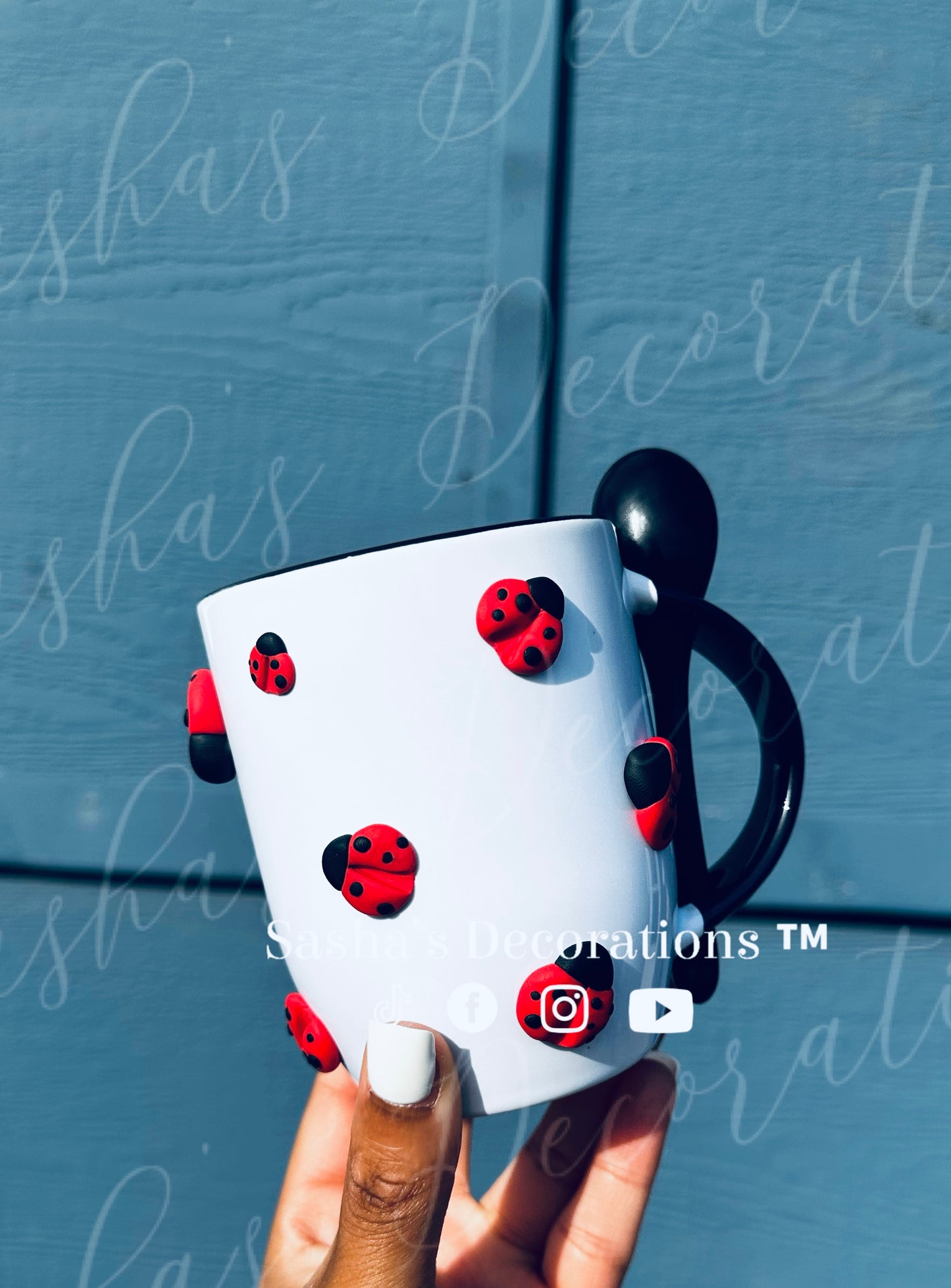 Ladybug 3D Ceramic Mug w/ Spoon