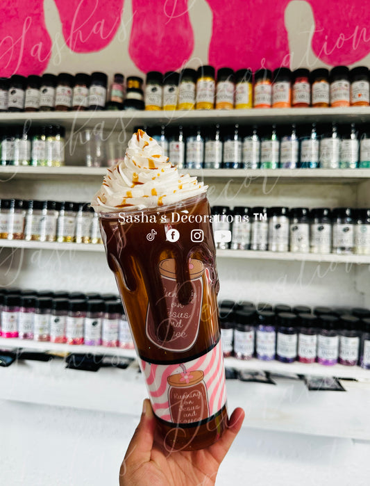 Running on Jesus & Coffee Snow Globe Tumbler