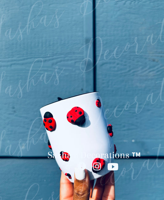 Ladybug 3D Ceramic Mug w/ Spoon