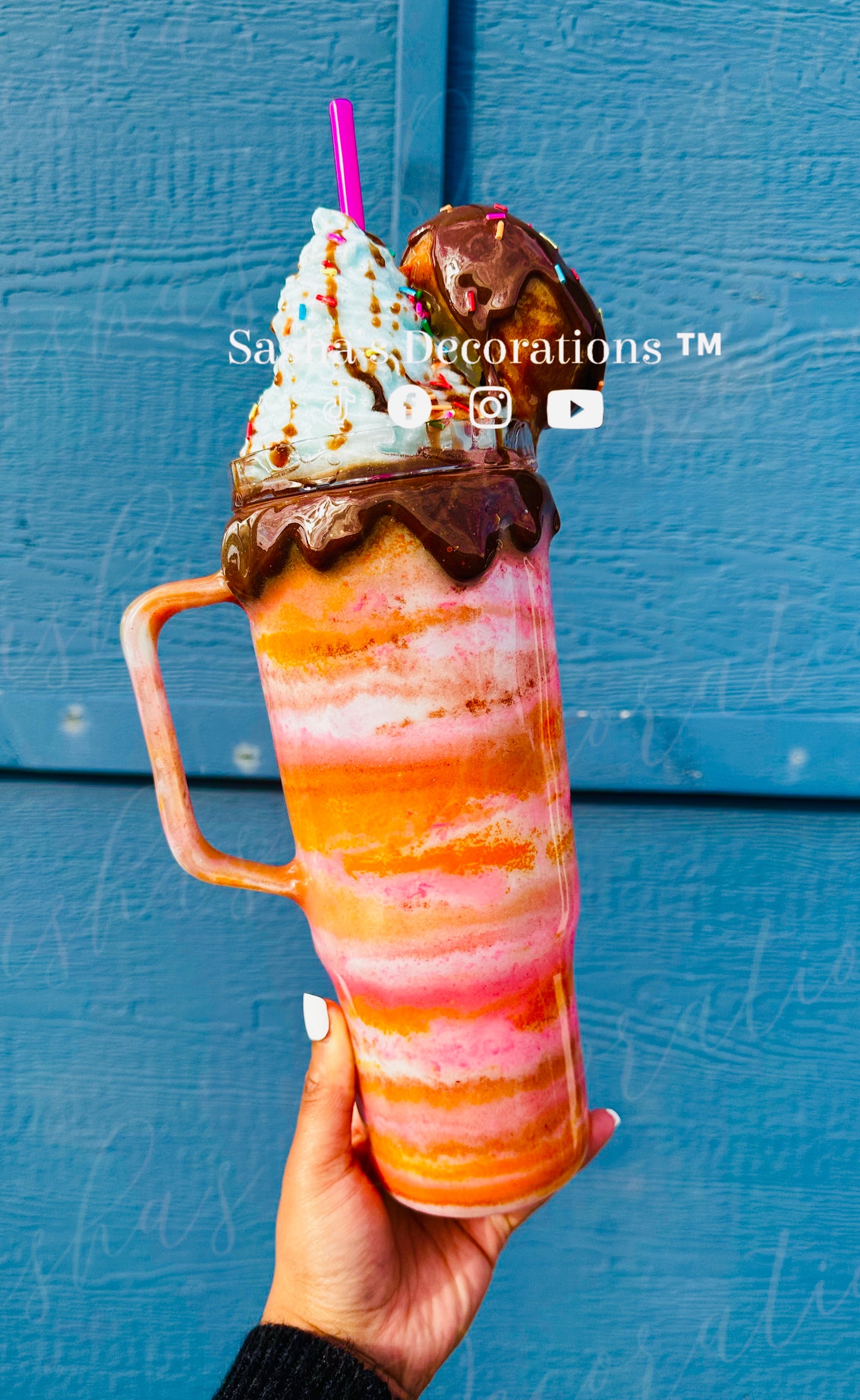 Chocolate Whipped Donut Swirl Snow Globe Tumbler Cup PREORDER