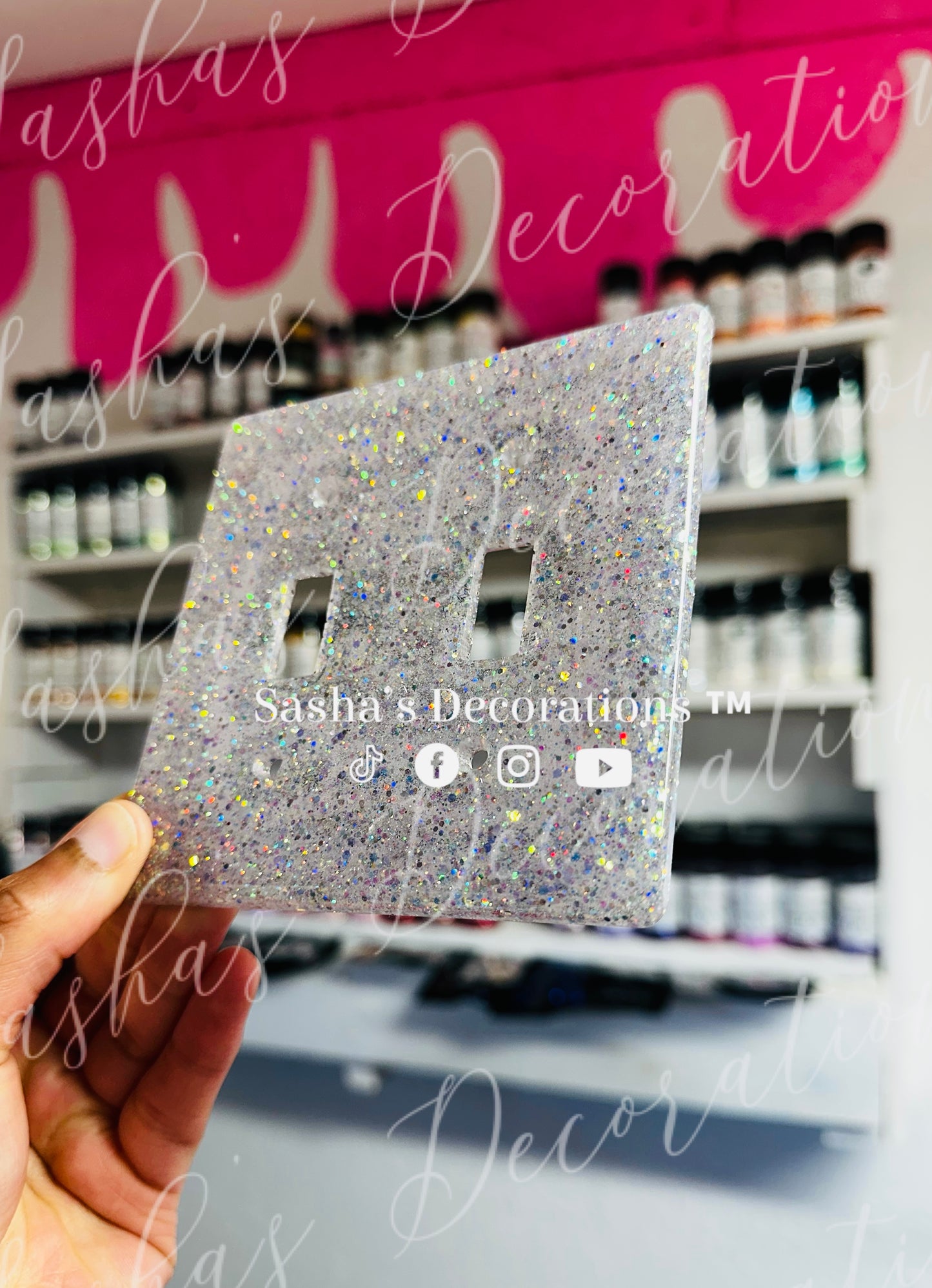 Silver glitter Outlet/ Switch Cover PREORDER
