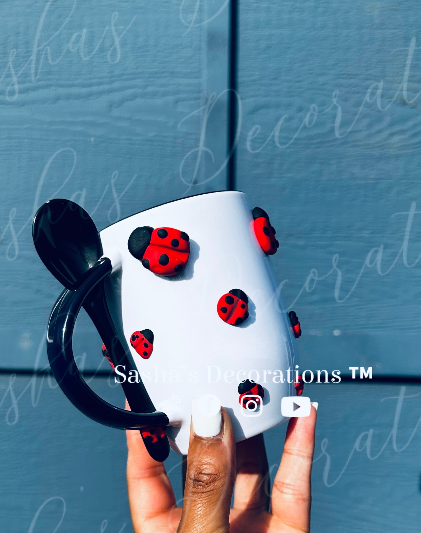 Ladybug 3D Ceramic Mug w/ Spoon