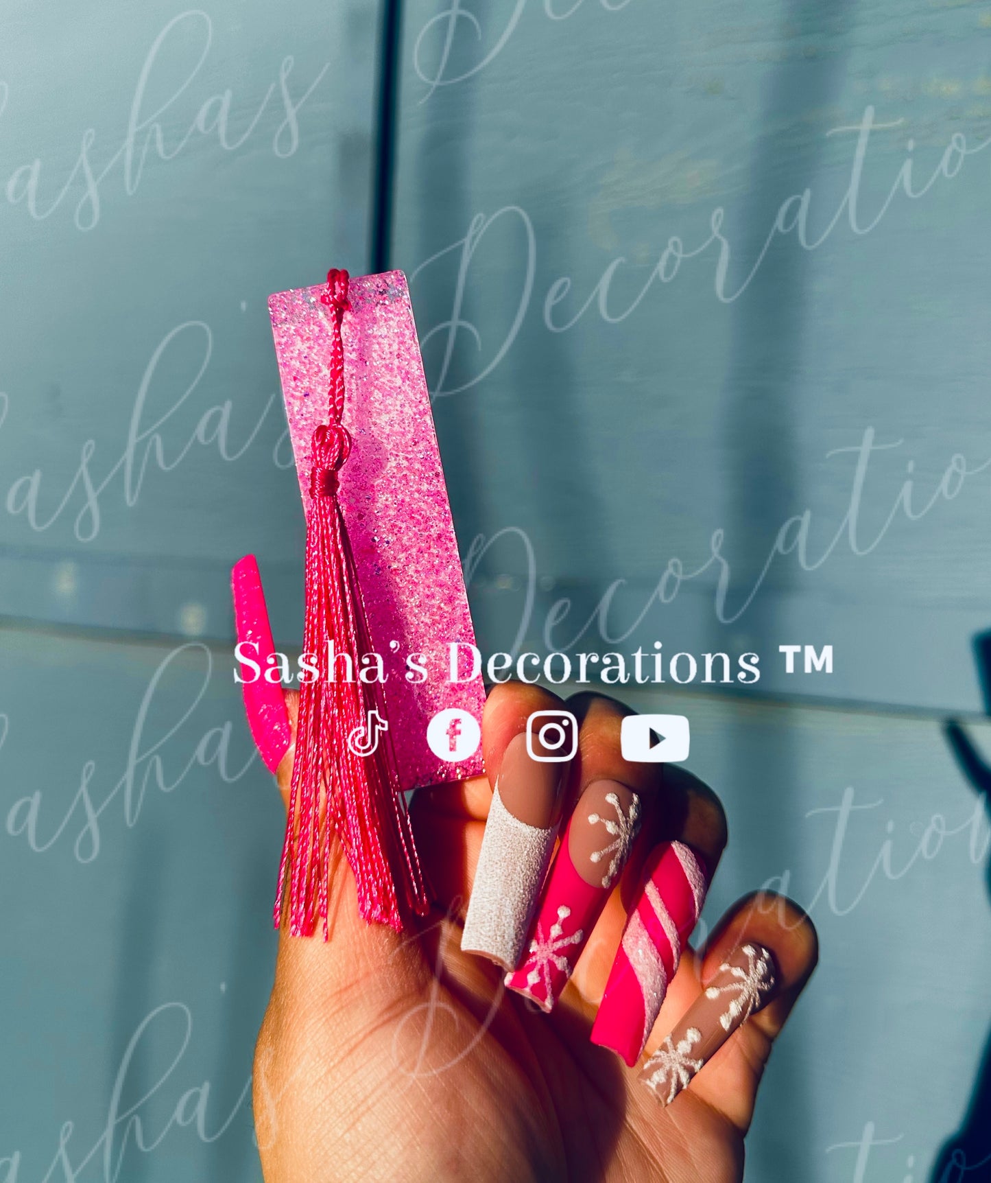 Pink 3D Pair of Gingerbread Bookmarks