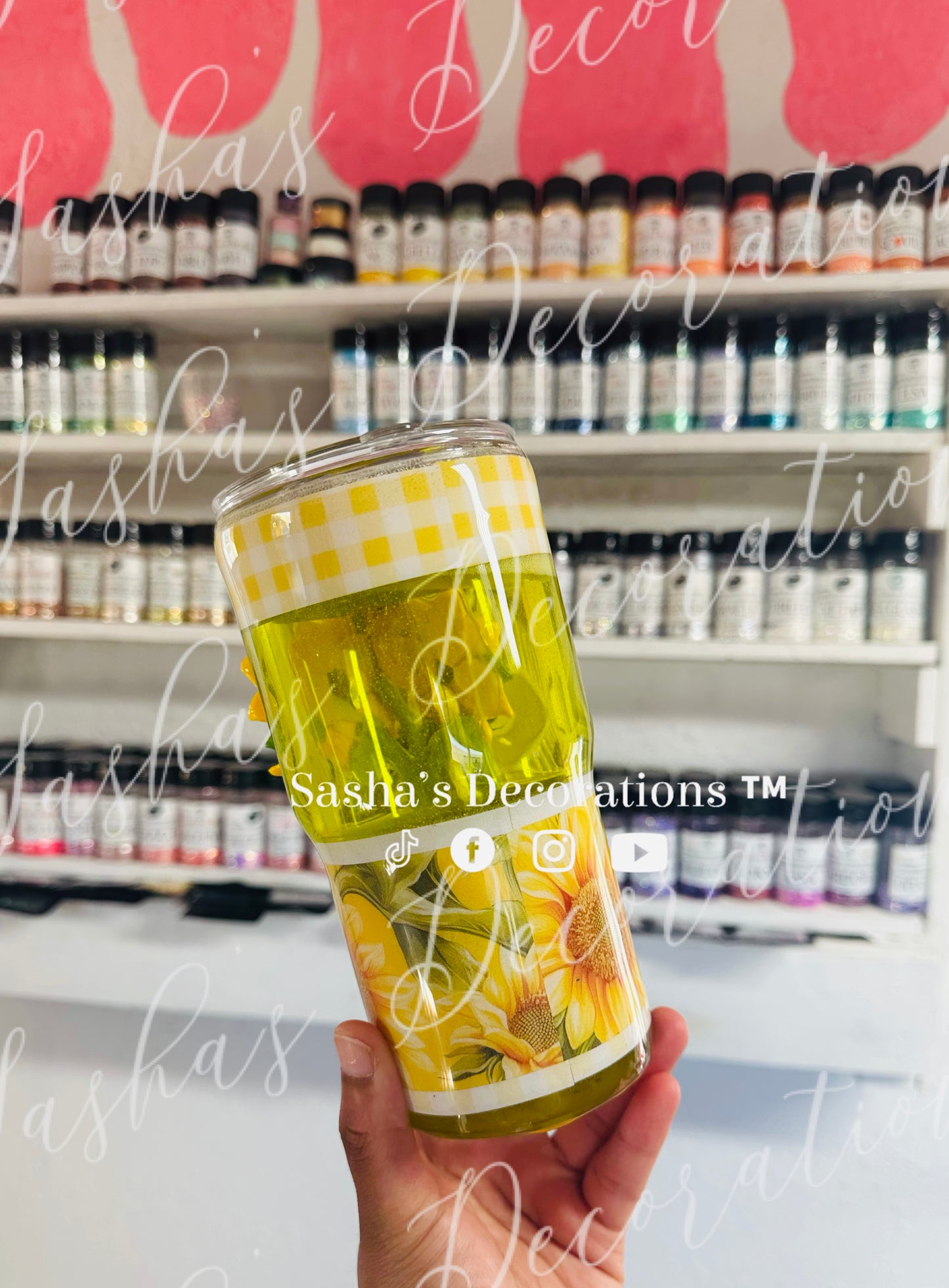 Sunflower Snow globe tumbler cup