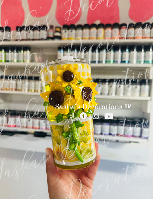 Sunflower Snow globe tumbler cup