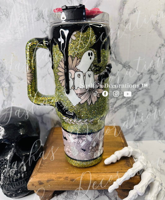 Floral Boo 40 ounce cup