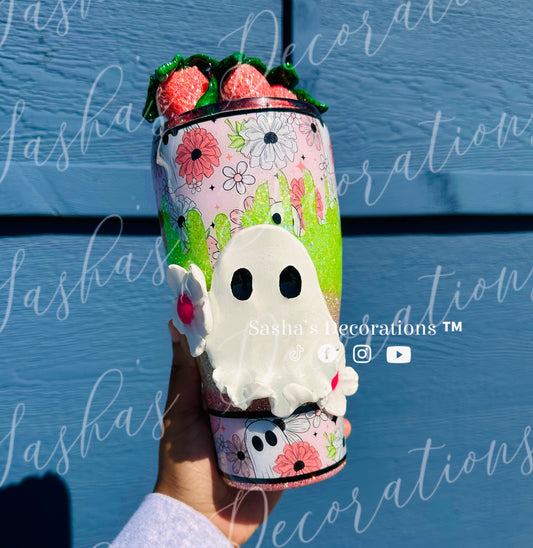 Strawberry Ghost Tumbler Cup