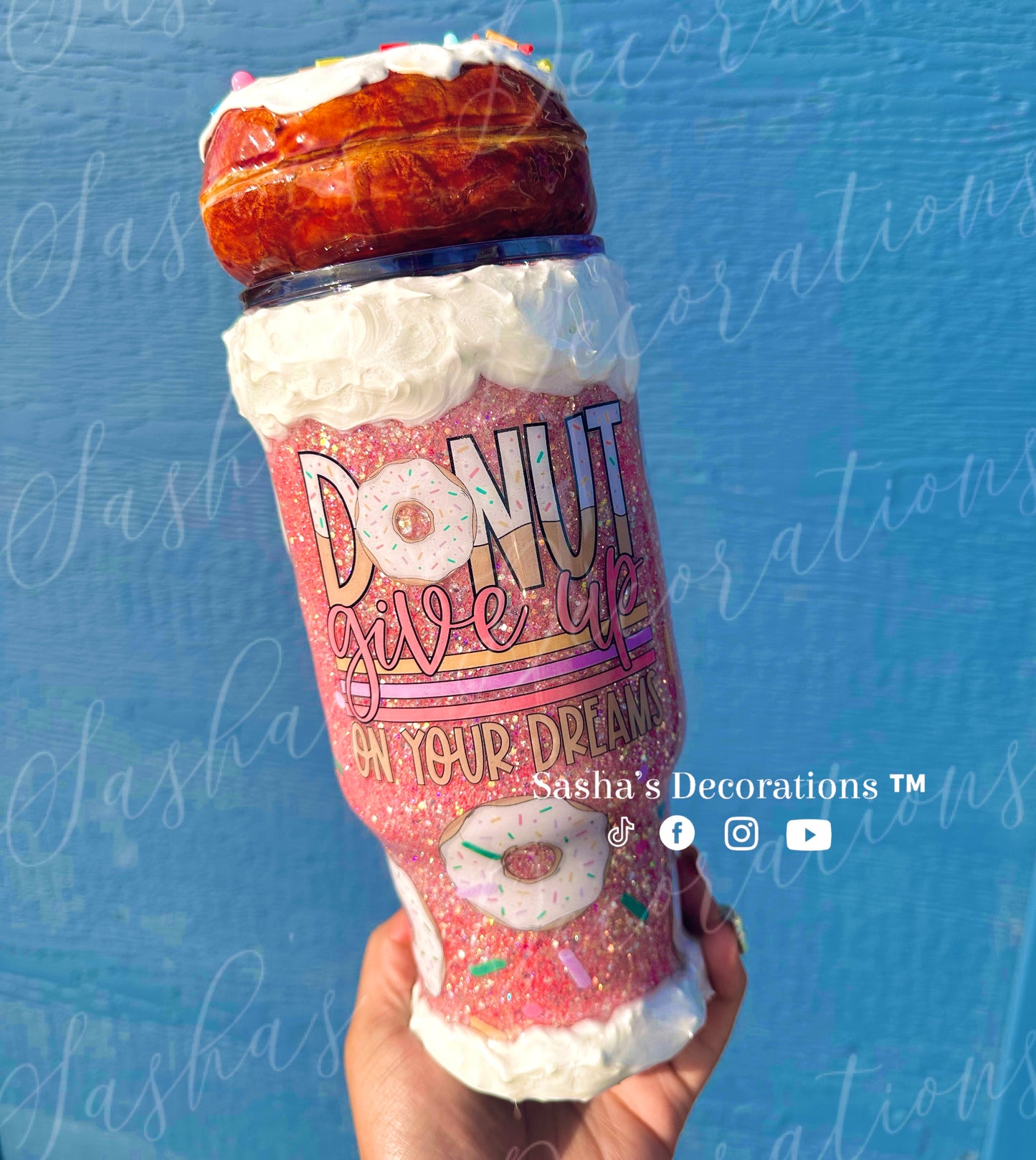 Donut Give up on your dreams tumbler cup