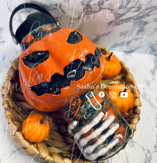 3D Pumpkin Skeleton Cup