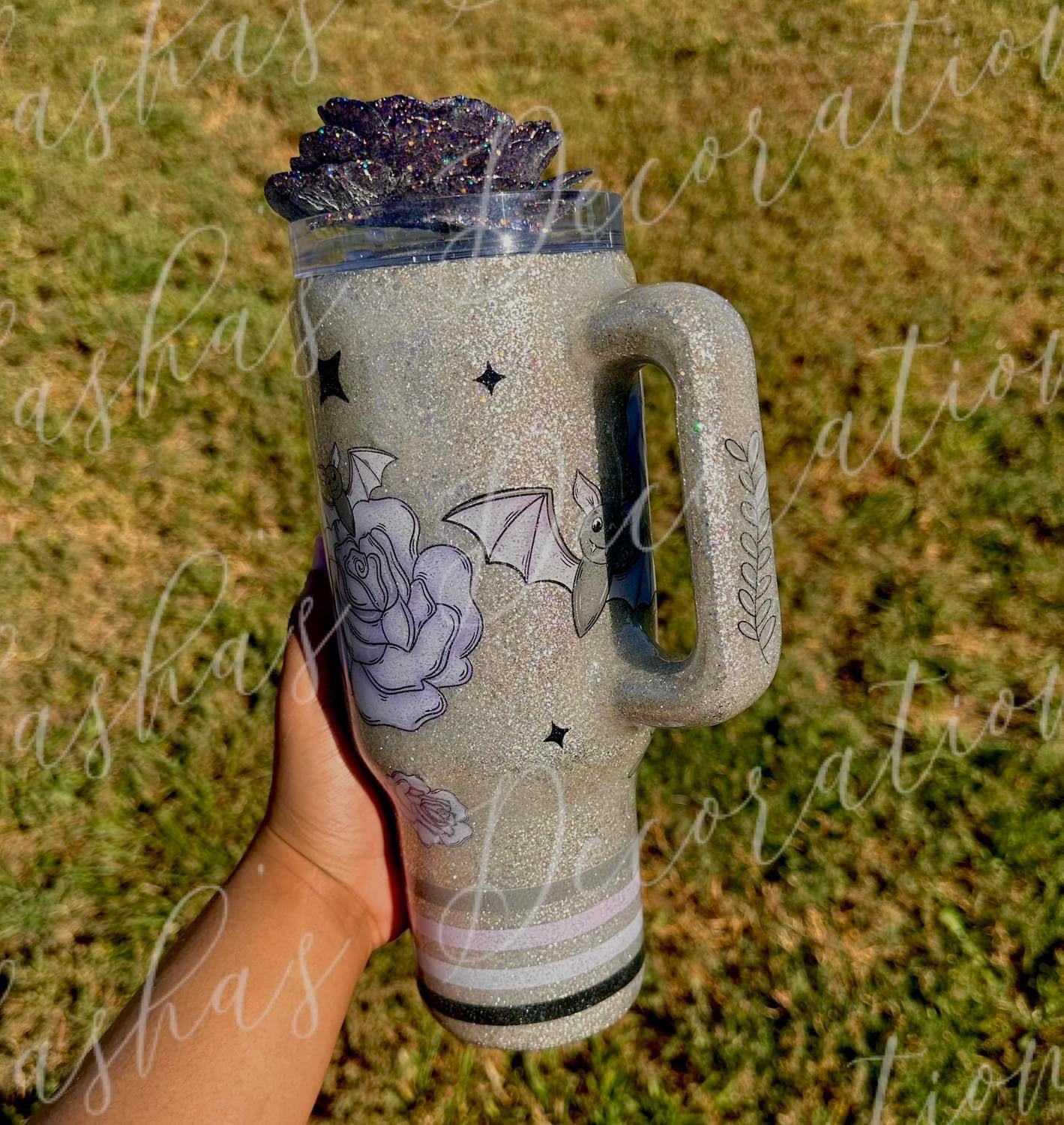 A purple floral bat 40 oz PREORDER