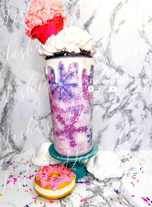 Christmas Pink Santa Confection Tumbler