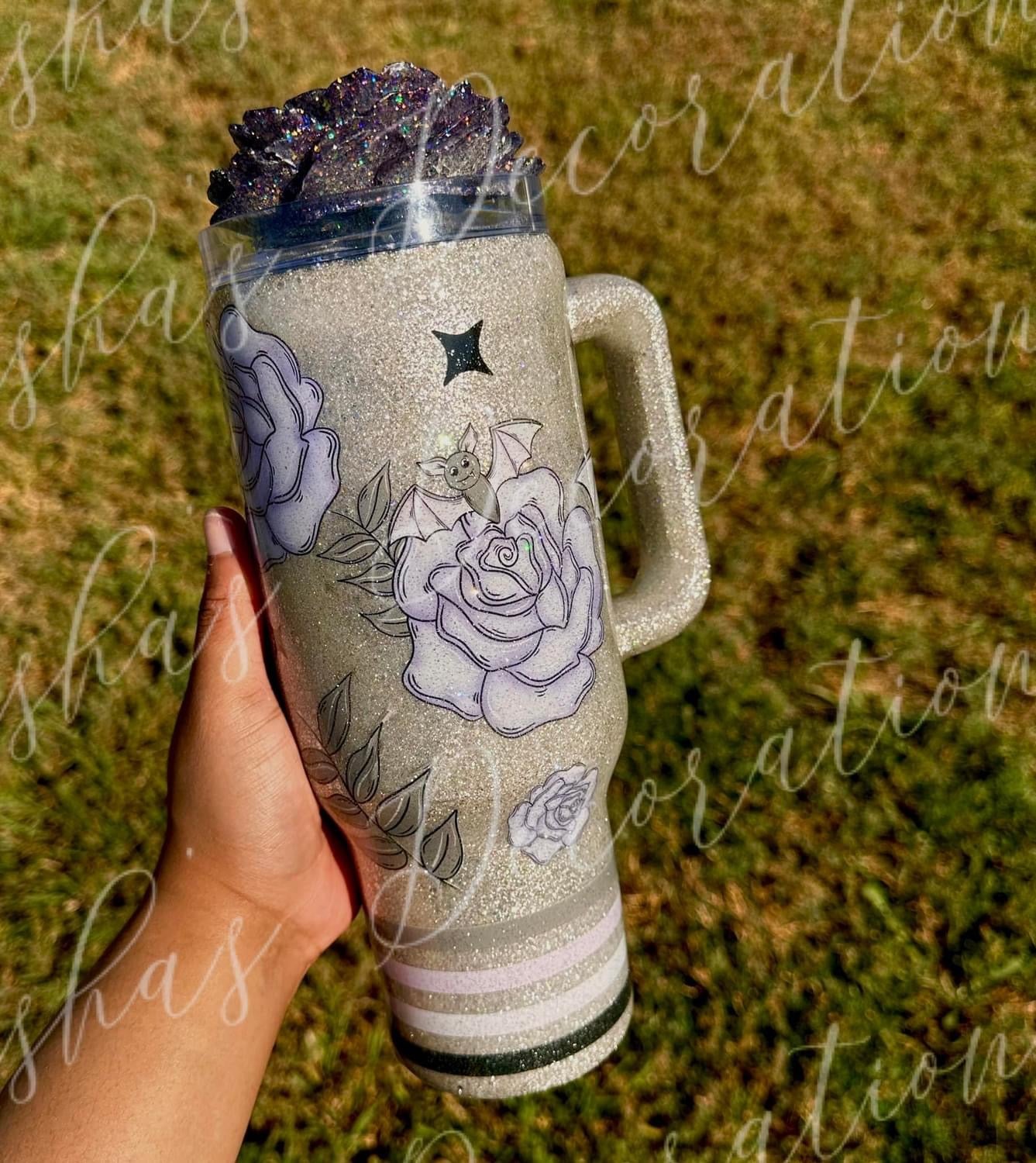 A purple floral bat 40 oz PREORDER