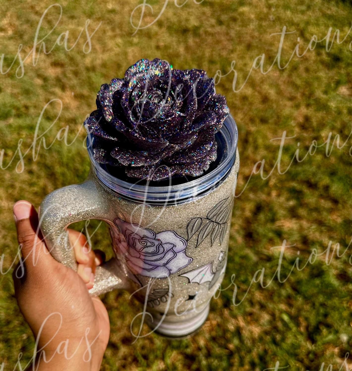 A purple floral bat 40 oz PREORDER